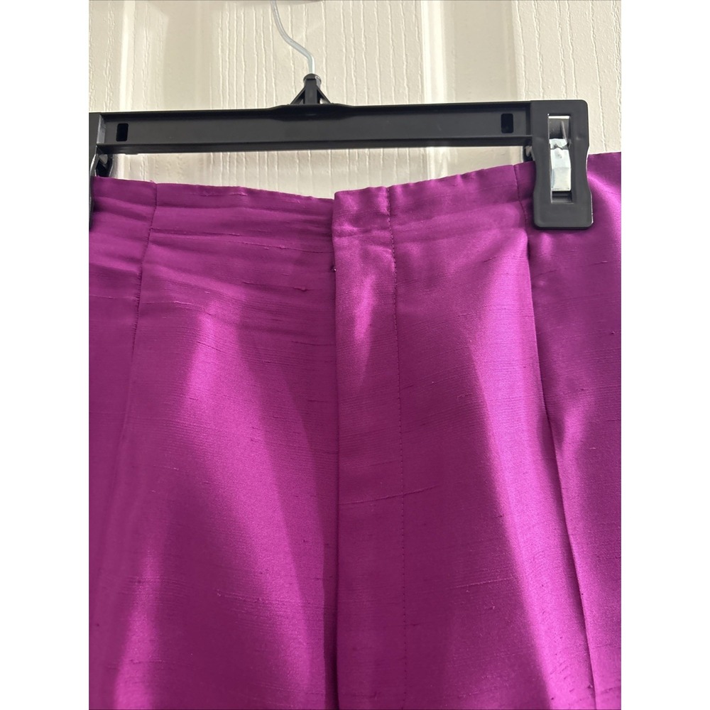 Dana Buchman Women's Silk Magenta 2-piece Pant Suit Vintage Size 4 - Picture 9 of 11